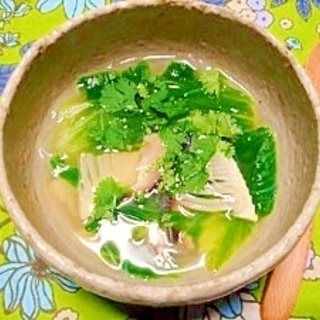 減塩☆筍とレタスの春雨スープ